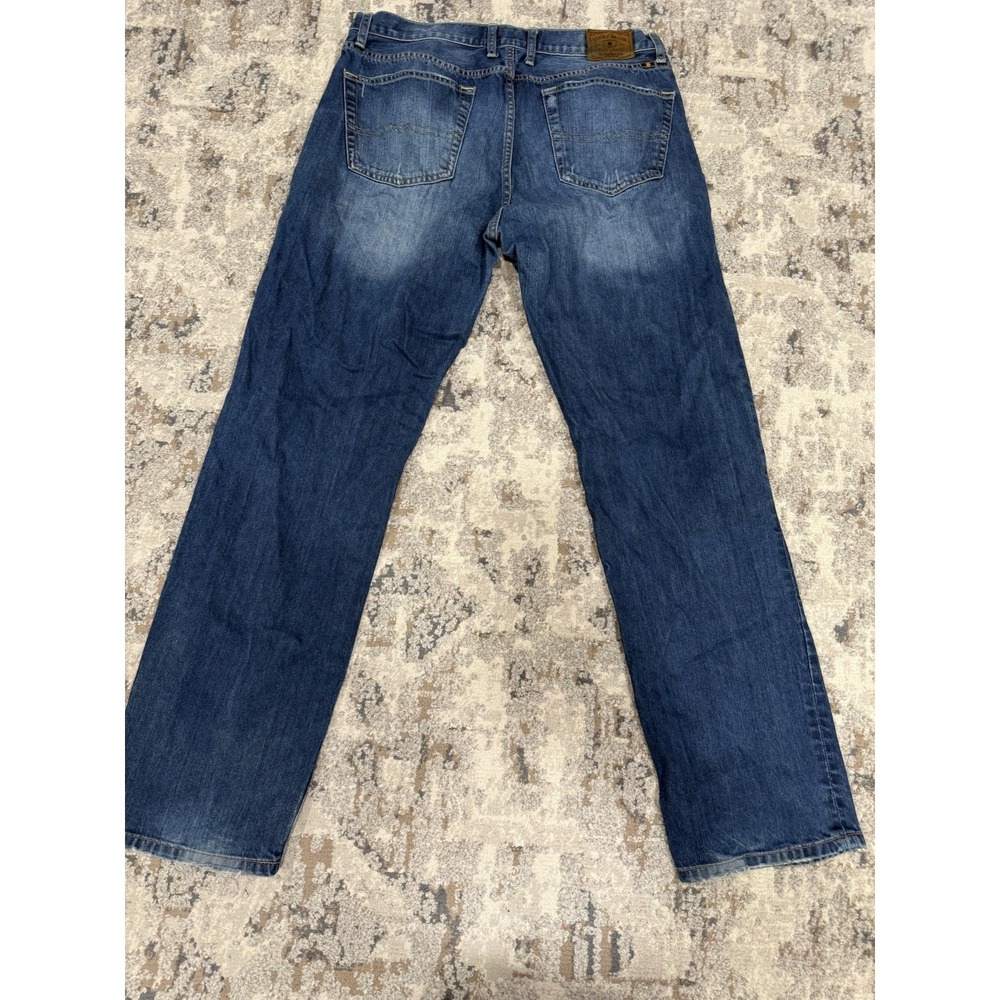 Lucky Brand 329 Jeans Mens 36x34 Classic Straight Stretch Dark Wash Zip Fly - Picture 10 of 16